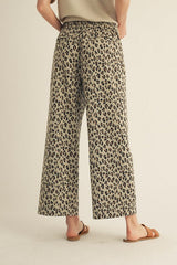High Waist Wide Leg Leopard Pants