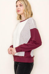 Striped Color Block Crewneck