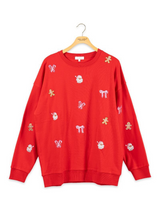 SS Red Holiday Treats Embroidered Crewneck