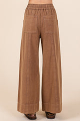 Cocoa Cotton Twill Wide Leg Pant