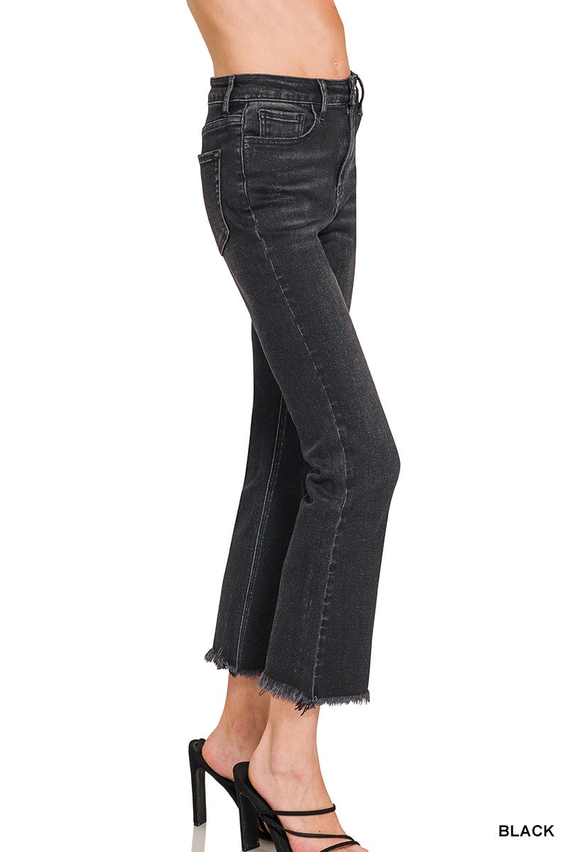 Erica's Black High Rise Straight Crop Jeans