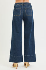 Lois's Mid Rise Fit Ribbed Wide Leg Wide Hem Jean