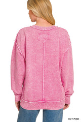 Halo Washed F/ terry Exposed Seam Sweatshirt