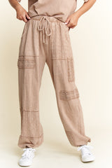 Mineral Wash Eyelet Detailed Joggers
