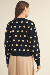 Black Long Sleeve Knot Accent Sweater