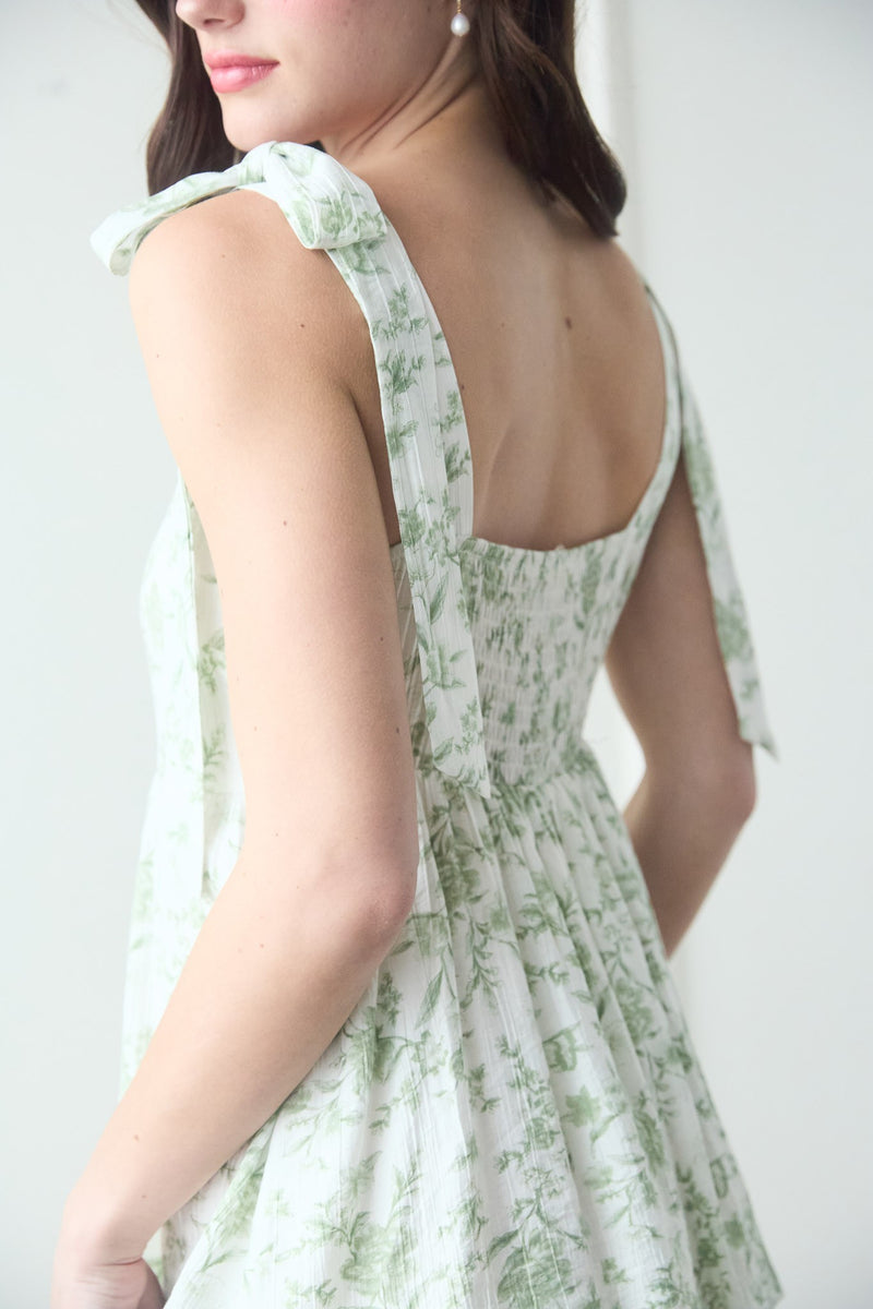 Floral Tie Strap Tiered Midi Dress