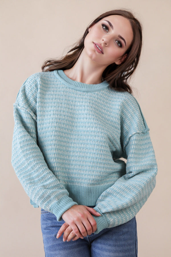 Chunky Knit Exposed Seam Sweater