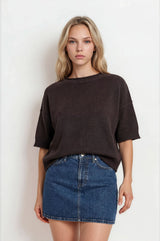 Exposed Seam Drop Shoulder Pullover