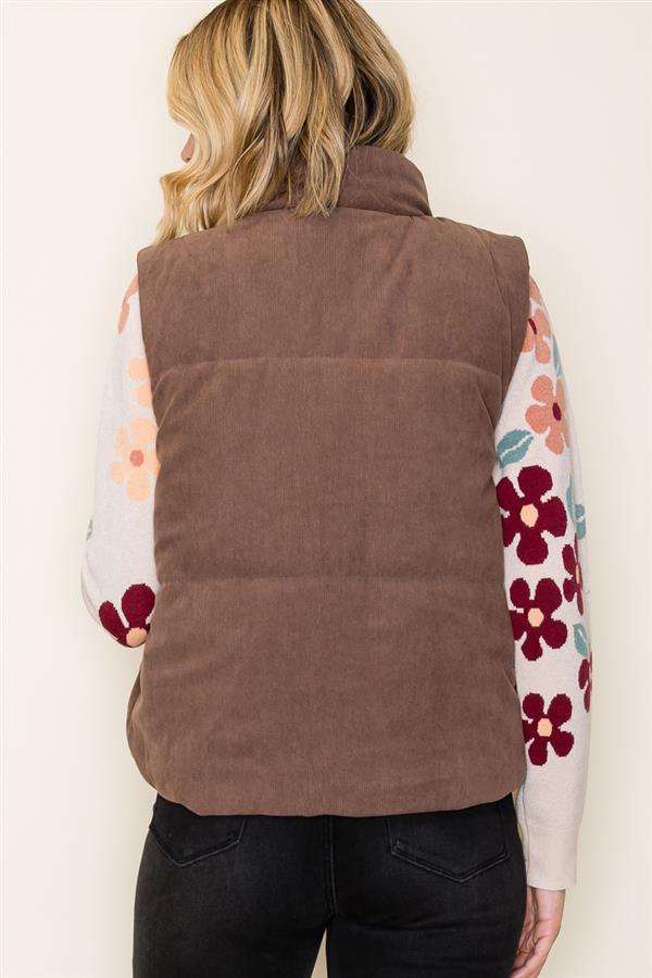 Brown Corduroy Reversible Vest