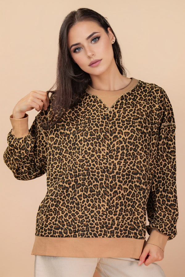 Leopard Crewneck Top
