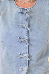 Denim Tied Fitted Vest