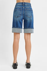 Curvy Poet's High Rise Mid Length Cuffed Shorts