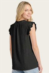 Black Smocked Top