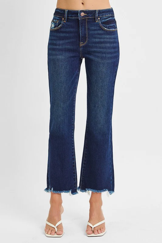 Teagan's High Rise Crop Straight Slim Jeans