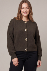 Curvy Gold Button down Cardigan