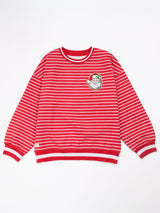 Red And White Stripe Santa Crewneck