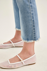 Curvy Felicity's Kick Flare with Frayed Hem Jeans