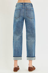 Jenny's Cropped Boyfriend Cuffed Jeans