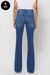 Curvy Amity's Mid Rise Mini Flare With Raw Hem