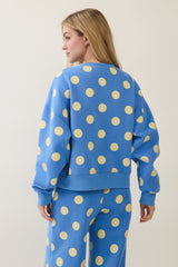 Blue/Yellow Polka Dot Crew Sweatshirt