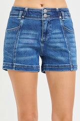 Melanie's Mid Rise Seam Detail Shorts