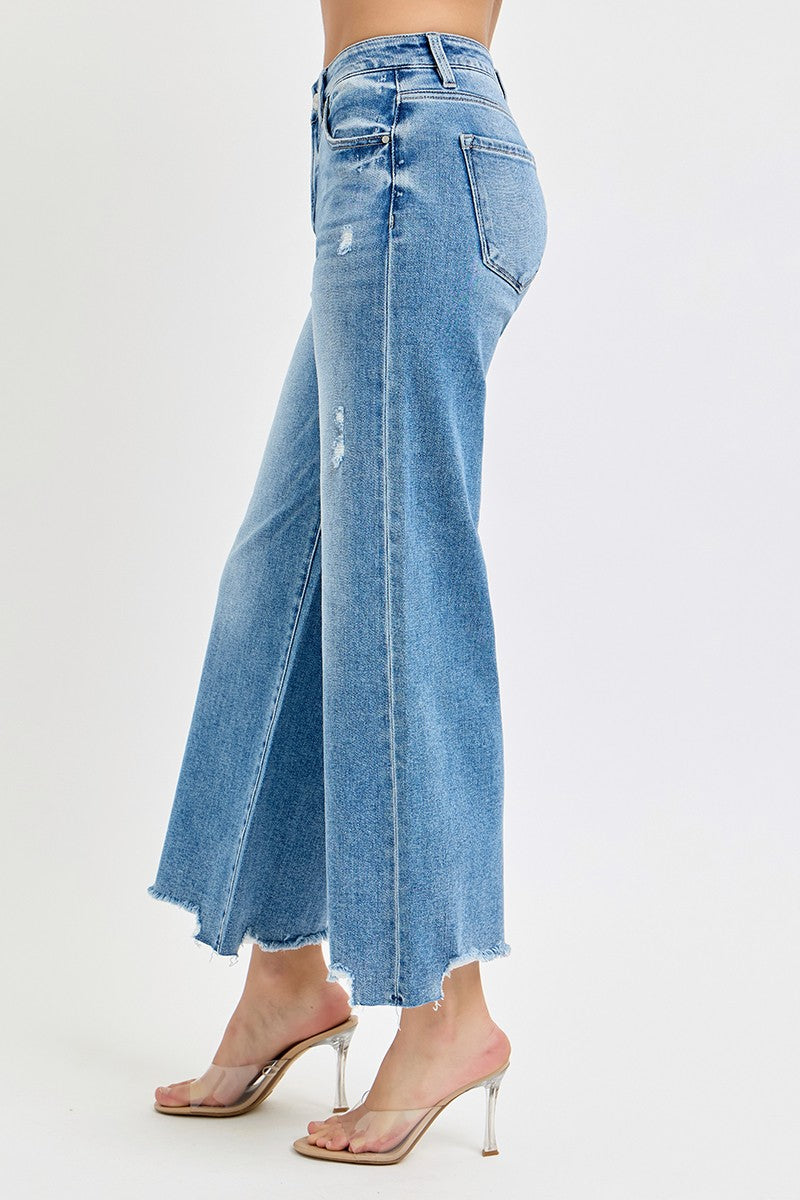 Ashlee High Rise-Crop Wide Leg Jeans