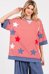 Striped Americana Oversized Top