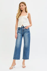 Bettie's High Rise Crop Barrel Adjustable WB Jeans