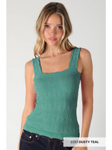 Lace Textured Square Top Tank