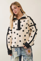 Half Zip Polka Dot Pullover