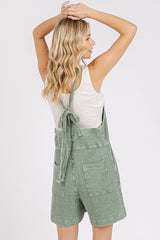 Green Mineral Wash Romper W/ Adjustable Straps