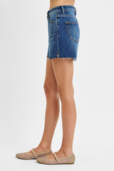 Asher High Rise Cut Hem Side Slit Shorts