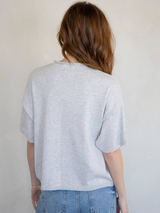 Heathered Gray  Short Sleeve Cardigan