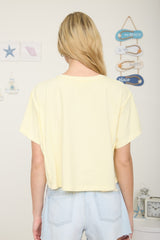 Boxy Henley Short Sleeve Knit Top