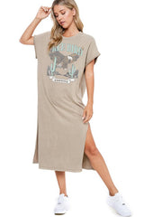 Mocha Free Bird America Tee Dress
