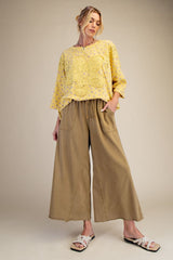 Ankle Olive Mineral Wash Terry Pants