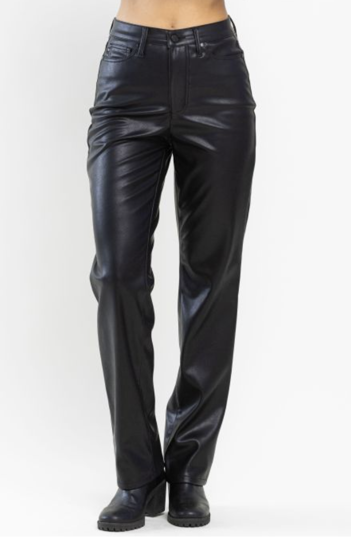 Monica's Black Faux Leather Pants