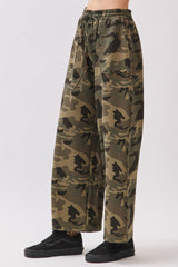 Camo Wide Leg Cotton Pants