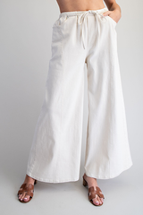 Cream Wide Leg Pants