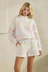 Pastel Quilted Floral Shorts