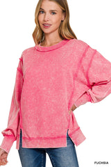 Acid Wash Exposed Seam Sweatshirt