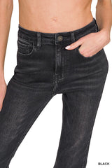 Erica's Black High Rise Straight Crop Jeans