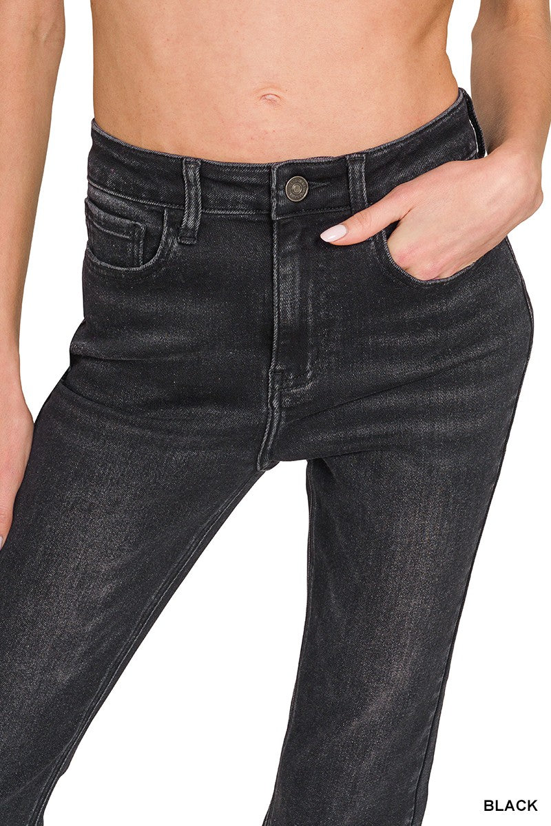 Erica's Black High Rise Straight Crop Jeans