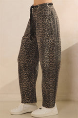 Dark Leopard Barrel Jeans