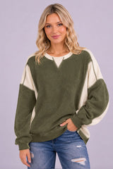 Color Block Exposed Seam Sweatshirt