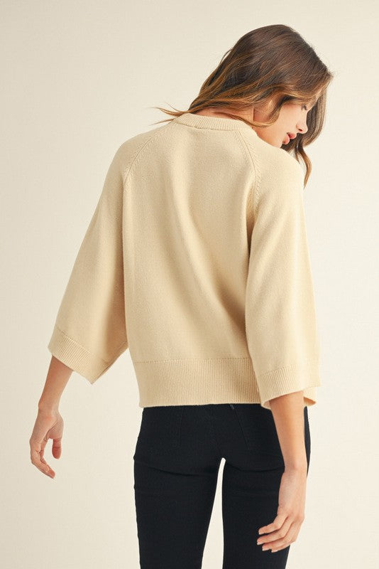 Cream Drop Shoulder Sweater