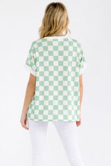 Checkered Short Sleeve Top