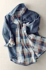 Reversible Corduroy and Plaid Flannel Shacket