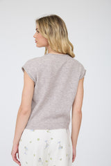 Raw Edge Sleeveless Lightweight Cardigan