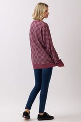 Maroon Checkered Pullover